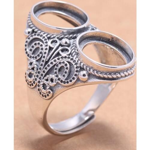 10*12mm 925 STERLING SILVER mens Semi Mount Bases Blanks base blank Pad VINTAGE rings ring Setting set jewelry gift diy A2070