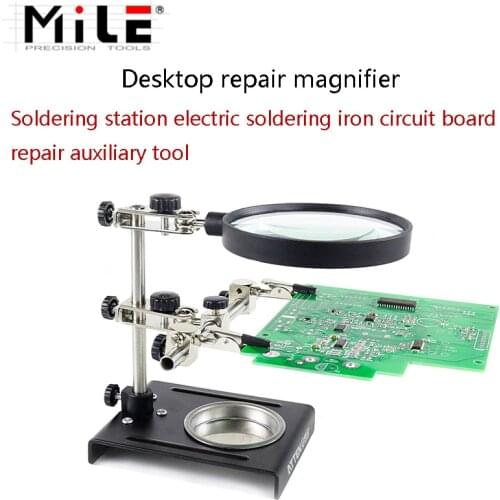 ATTEN 3X Magnifier Desktop Repair Stand Electric Soldering Station Electric Soldering Iron Circuit Board Repair Auxiliary Tool
