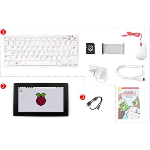 Raspberry Pi 400, a Powerful, Easy-To-Use Computer Built Into a Keyboard, 4GB LPDDR4-3200, with 7inch HDMI Touch Display