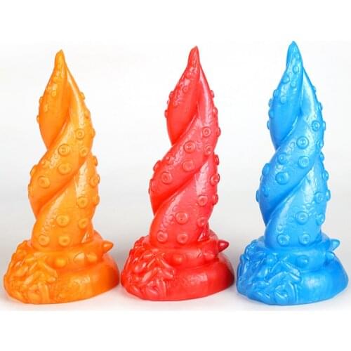 Octopus Tentacle Shape TPE Material Dildo Masturbation Orgasm Fake Penis Anal Butt Plug Gay Masturbation Sex Toys