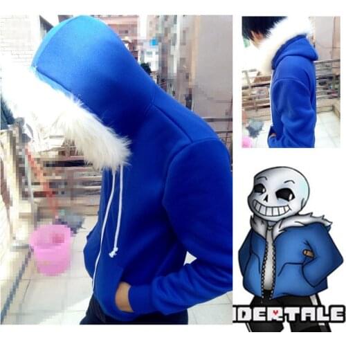 Sans Undertale Cosplay Hoodies Latex Mask FRESH SKELETON jacket sans plus velvet hooded zipper sweater 2019 Halloween Costume