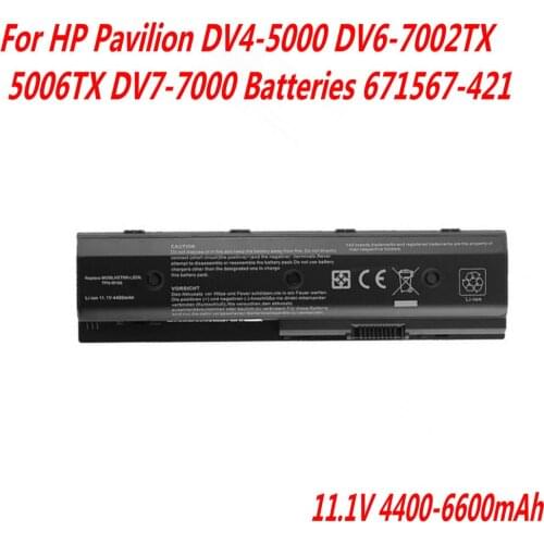 High Quality 11.1V MO06 HSTNN-LB3N Laptop Battery For HP Pavilion DV4-5000 DV6-7002TX 5006TX DV7-7000 Batteries 671567-421