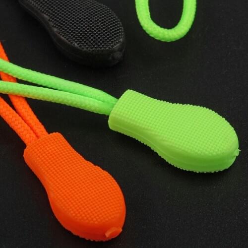 10Pcs Zipper RoPe Easy Use Multicolor Plastic Zipper Pulls Cord Rope Ends Lock Zip Clip Buckle For Clothing Accessories