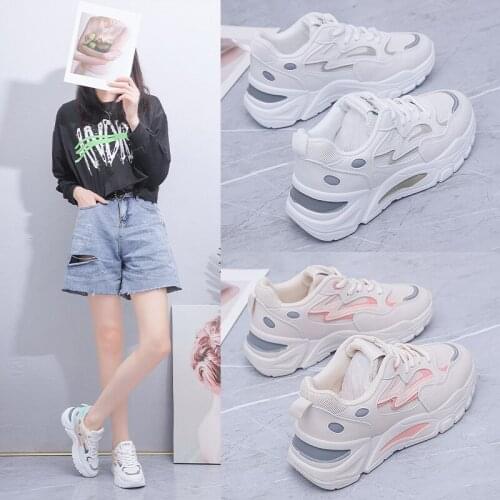 Womens Sports Shoes 2021 Spring And Autumn New Fashion Thick-Soled Casual Shoes Comfortable Sports Shoes Vulcanized Shoes