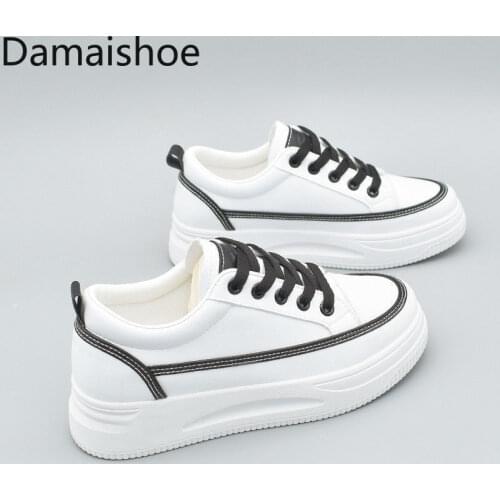 White Shoes for Women 2021 Autumn New Fashion Korean Style Thick Bottom Spring and Autumn All-Match Popular Student Board Shoes
