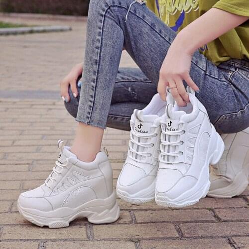Spring 2021 new online celebrity womens shoes with thick soles and casual mesh breathable wild white pumps shoes 10cm
