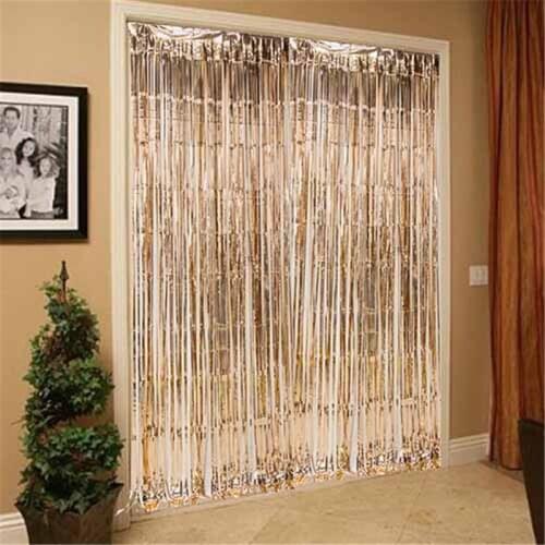 1*2M Rose Gold Foil Fringe Rain Curtains DIY Background Photo Props Team Bride To Be Wedding Birthday Party Decoration