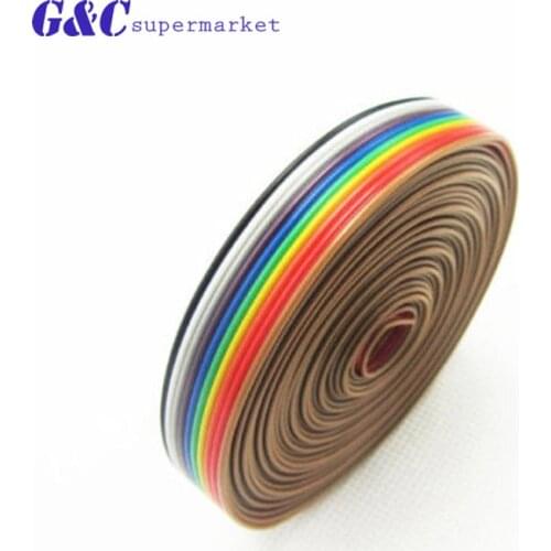 10 WAY flat ribbon cable rainbow cable with 10P 1.27MM pitch electronic products electronic accessories diy electronics