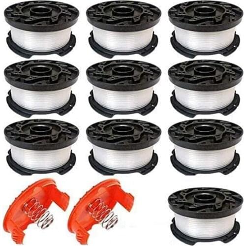 0.065Inch Line String Trimmer Autofeed Replacement Spool,30Ft Weed Eater Replacement Spool (10 Spools+2 Caps)12 Pack