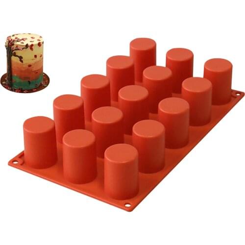 15-hole Cylindrical Fondant Cake Silicone Mold Candle Making Supplies Handmade Soap Mold Baking Tools Chocolate Mold