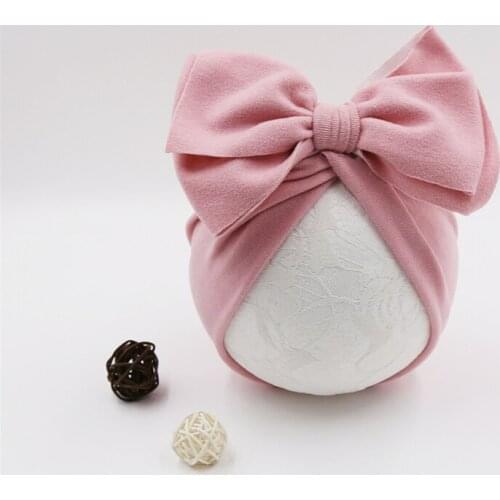 2021 New Cotton Baby Hat Newborn Baby Infant Baby Cap Newborn Baby Beanie Top Bow Knot Newborn Photography Props Baby Turban hat