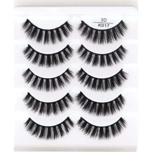 5 pairs natural false eyelashes 3D Mink Eyelashes 100% Cruelty free Lashes Handmade Reusable Natural Eyelashes False Lashes