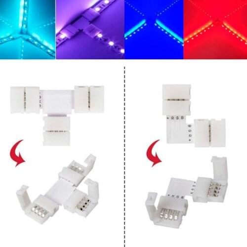 5050 4 Pins RGB LED Strip Light Set Tape Connector Plug Power Splitter Cable 4-pin Needle Connector Wire LED Strip Lamp Accessor
