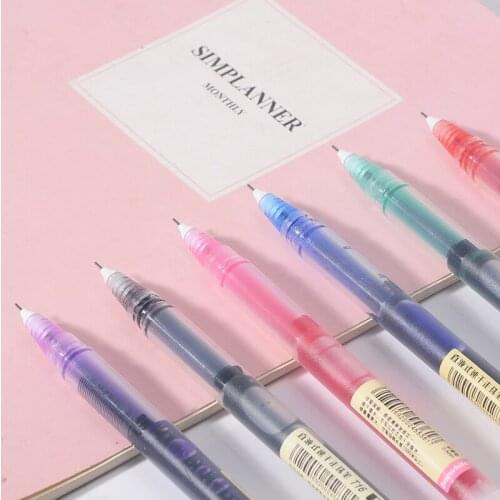 7 pcs/set Coloured Straight Liquid Gel Pen Creative Stationery Art Marker Pens School Office Supply Multiple Color Writting Pens