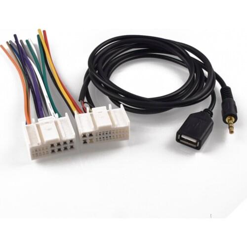 Car CD DVD Harness Mp3 AUX USB Cable Adapter Plug For Kia K2 K5 Sportage for Hyundai IX35 Elantra