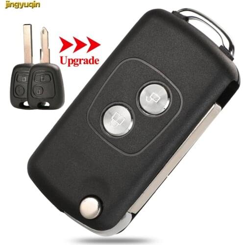 Jingyuqin 10pcs Remote Flip Modified Car Key Shell For Citroen C1 C2 C3 C4 Picasso Xsara Peugeot 206 306 307 107 207 Partner 2B
