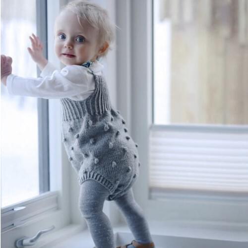 Newborn Spring Autumn Boys Girls Pure Color Jumpsuits Clothes Baby Boys Girls Braces Rompers Knitted Children Rompers