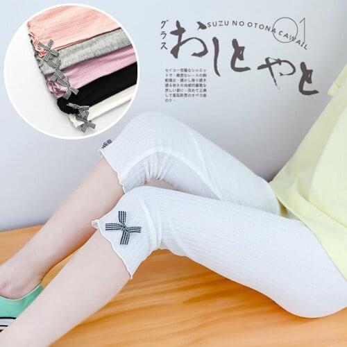 Childrens Summer Leggings 2020 Girls Cropped Trousers Cotton Vertical Striped Butterfly Pants Girls Pure Sport trousers