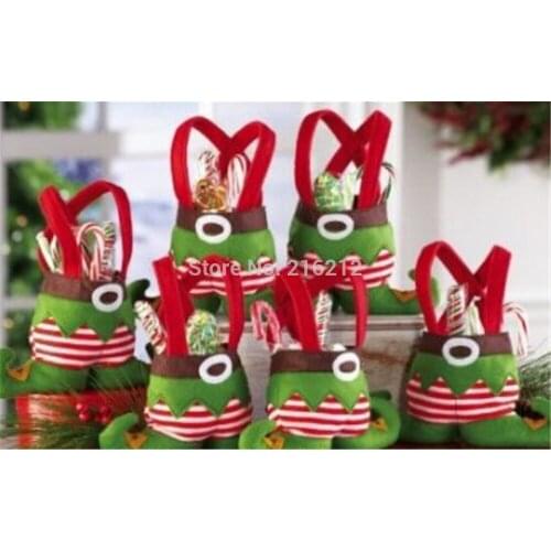 Elf pants style Candy Bags Christmas Gift Bag Xmas Bag for Children Christmas Decoration Supplies