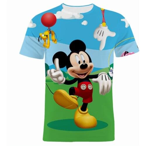 Tshirt Men T Shirt Summer Cartoon Anime Clothes For Boy Girl Kids Disney Mickey Mouse 3D Print Streetwear Womens Tee Shirts