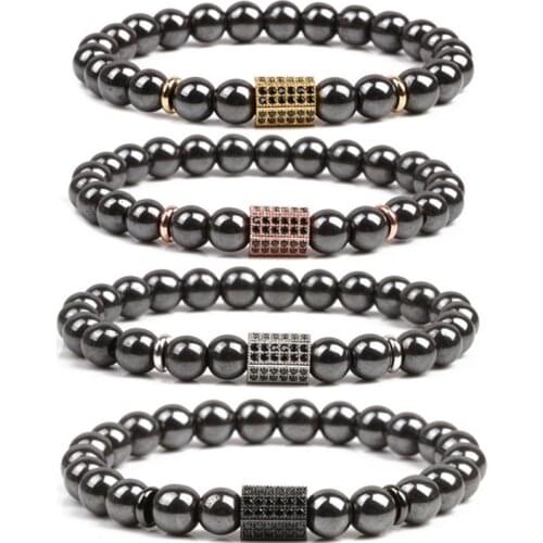Hematite Stone Therapy Health Care Magnet Beads Bracelet Mens Jewelry Face Lift Tools Women Magnetic