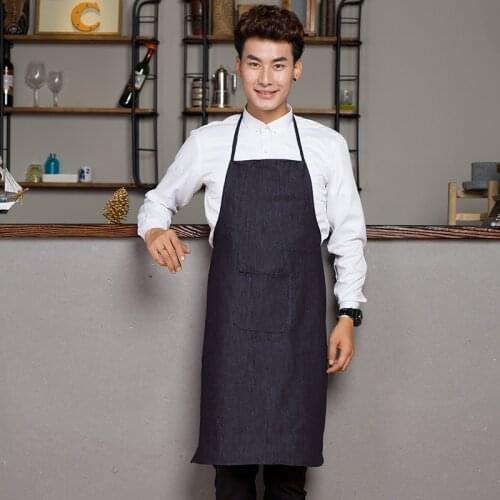 Canvas denim apron Korean fashion kitchen work apron men and women