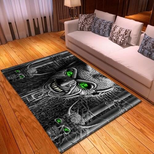 Custom Halloween Skull 3D Print Carpets For Living Room Bedroom Decor Carpet Halloween Party Soft Rug Doormats Home Flannel Area