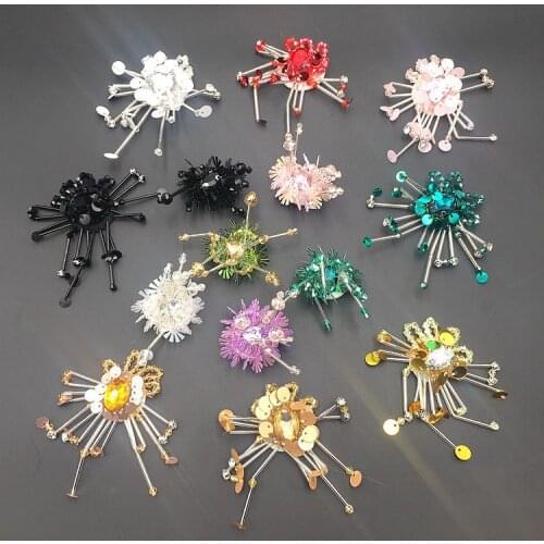 Colorful 3D Embroidery Tube beads sequins tassel flower patch diy clothing accessories