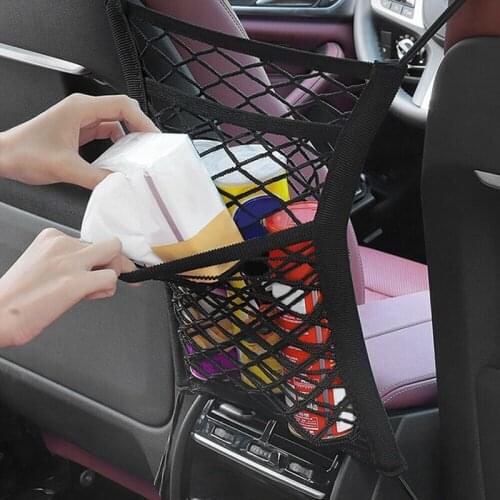 Car Seat Strong Elastic Car Mesh Net Bag Between Car Organizer Seat Back Storage Bag Luggage Holder Pocket for Car Styling