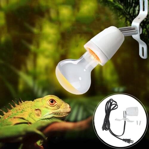 Reptile Lighting Reptile Pet Heating Light Bulb E27 Rotatable Reptile Pet Clip Heat Lamp Bulb Base Socket Holder 300W 110-240V