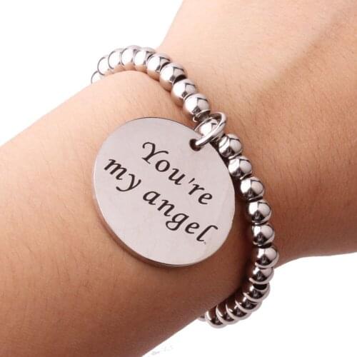 Hot Sell Silver Stainless steel Beaded Ball Handmade Bracelet Daughters Girlfriend New Gift