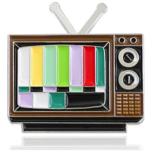 Custom Creative TV Enamel Brooch Pin Badge Lapel pins for Women Girl Clothes Decor can be customized with your logo design