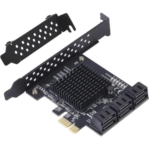 NEW Add On Card PCI-E/PCIE SATA Card PCI Express SATA 3 PCIE to SATA 3.0 Card 6 Port SATA3 PCIE X1 Card with Low Profile Bracket