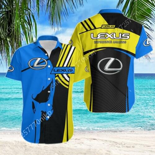 2021 New Lexus Brand Mens Shirt High Quality Oversize T-shirt Top 3D Anime Button Cardigan Harajuku Casual Mens Clothing