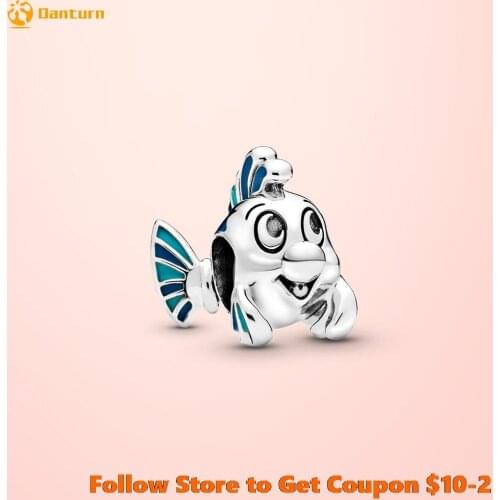 2020 New 925 Sterling Silver Beads The Little Mermaid Charms fit Original Pandora Bracelets Women DIY Jewelry