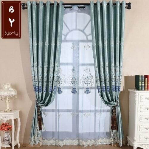 New Style Curtains for Living Dining Room Bedroom Luxury European Style Embroidery Curtains Tulle Finished Product Customization