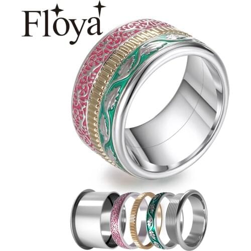 Cremo BOHO Stainless Steel Rings Femme Bijoux Interchangeable Accessories Fidget Meditation Anxiety Relief Wedding Band