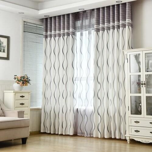 Custom Water Ripple Printing Blackout Curtains for Living Room, Bedroom and Study Room Left and Right Biparting Open