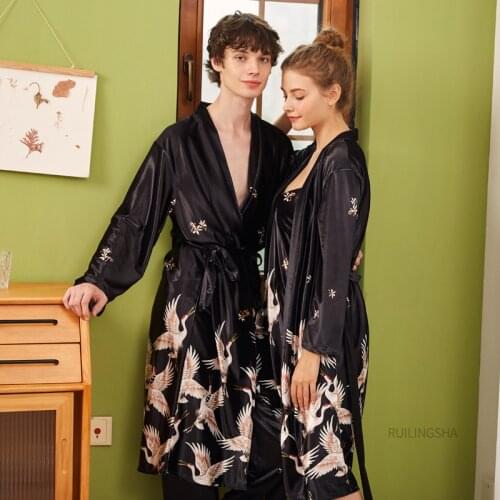 Мужские шелковые пижамы RUILINGSHA China At AliExpress