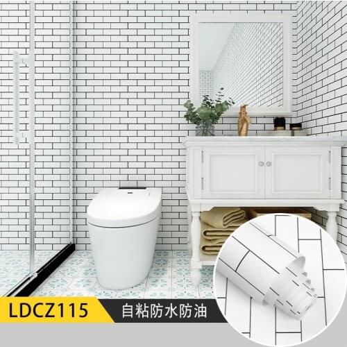 Pvc self-adhesive 3d wallpaper kitchen bathroom mosaic bathroom waterproof wall stickers wall papers home decor contact paper