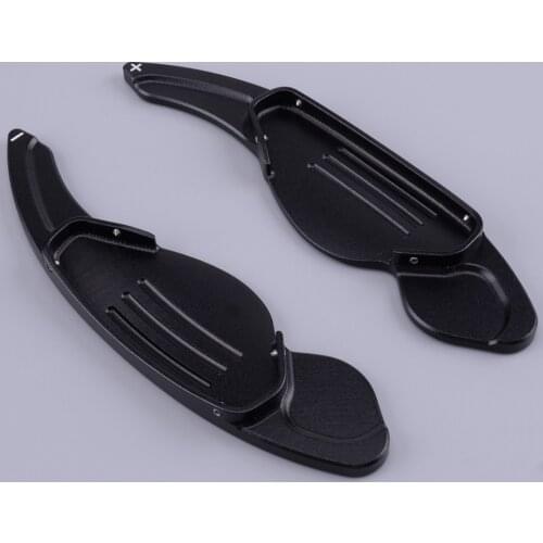 1Pair Aluminium Alloy Black 17.9 cm Car Steering Wheel Shift Shifter Extension Paddle Fit For Land Rover Jaguar