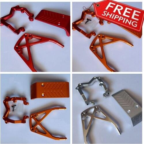 Alloy front bumper skid plate + front + rear bracket for HPI Baja 5b 5T KM Rovan buggy
