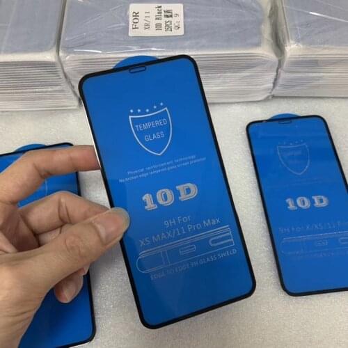 10D full cover srceen protector For iPhone 12 /11/7 /7plus/8/8 plus/ X XR XS MAX Tempered Glass film 9H Screen Protector Film