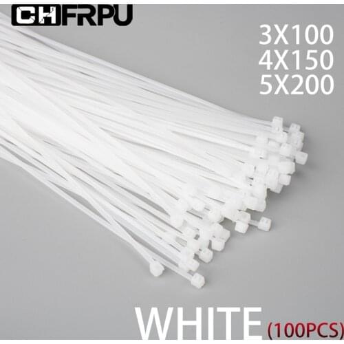 100PCS/bag Self-locking plastic nylon cable organizer Loop winding zip cable tie White 5X300 kabelbinder set Industrial Supply