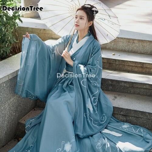 2021 hanfu dress folk dance costume chinese traditional national fairy costume ancient han dynasty princess stage hanfu dress