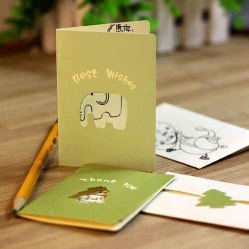 5pcs Korean Stationery Wholesale Small Fresh Candy Color Creative Hollow Card Greeting Card (8 Styles)