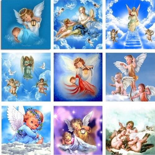 5D DIY Diamond Painting Baby Crystal Diamond Painting Cross Stitch Cartoon Lovely Angel Needlework Scenic Home Decorative BJ668