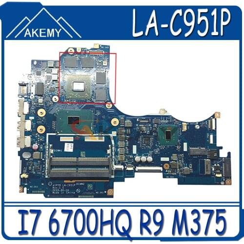 Akemy AIPY6 LA-C951P Motherboard For Lenovo Y700-14ISK Notebook Motherboard CPU I7 6700HQ GPU R9 M375 DDR4 100% Test Work