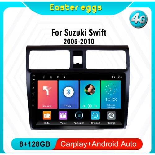 Eastereggs For Suzuki Swift 2005-2010 2 Din Car Stereo GPS Navigation Multimedia Player 10.1" Android Head Unit With Frame
