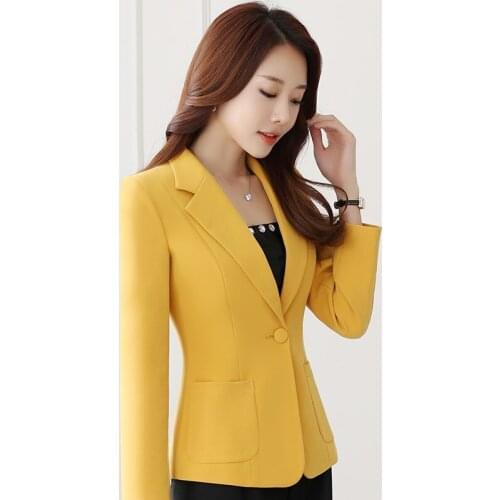 Ladies Business Blazer Long Sleeve Blaser Women Suit jacket Female Feminine Blazer Femme Slim Formal Work Blazer Autumn Spring